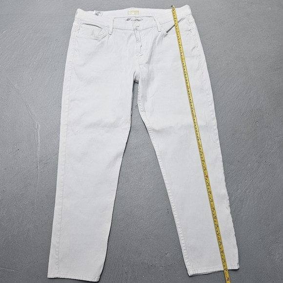Mother The Drop Out Glass Slipper White Stretchy Denim Jeans Sz 29 - Picture 10 of 12